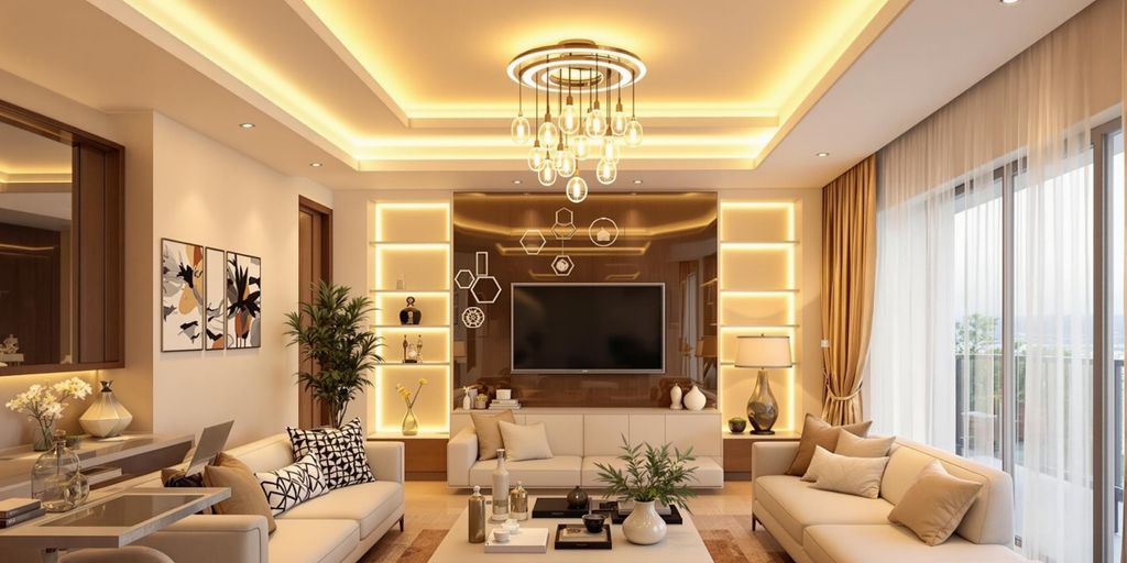 Innovative ceiling lighting ideas for a stylish living room.