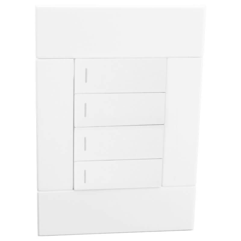 Veti 2 - White Four Lever Wall Switch