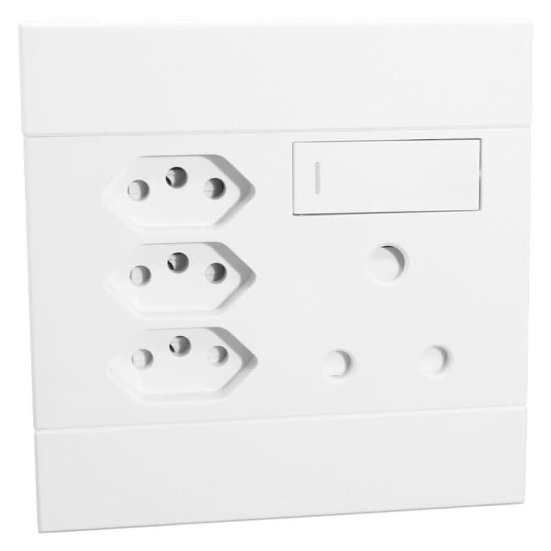 Veti 2 - White 3 x New RSA, 1 x 16A Socket - Switched