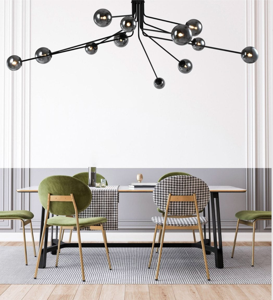 Woza 12 Light Black & Smoke Chandelier