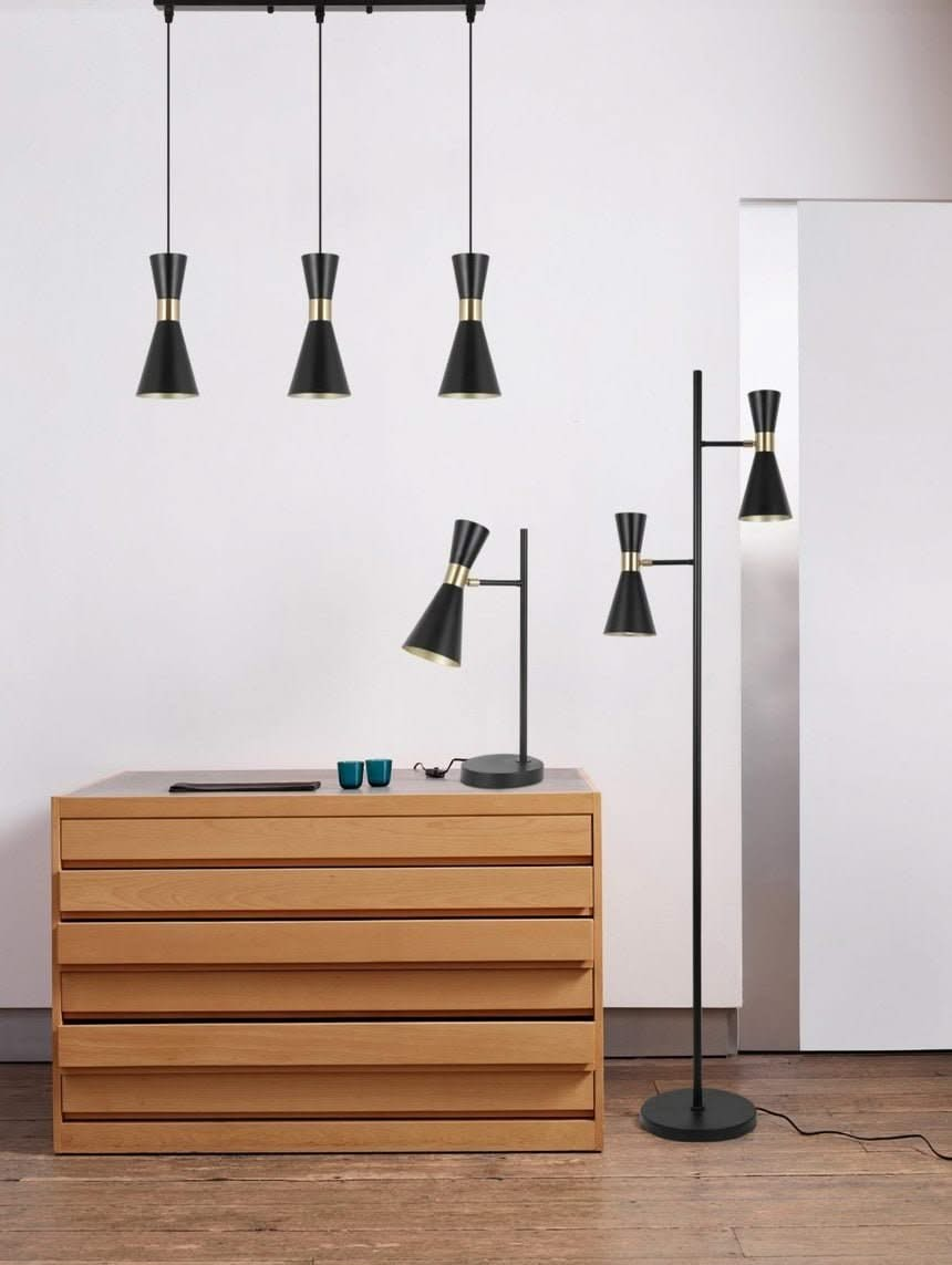 Carrington 1 Light Black & Gold Pendant Light