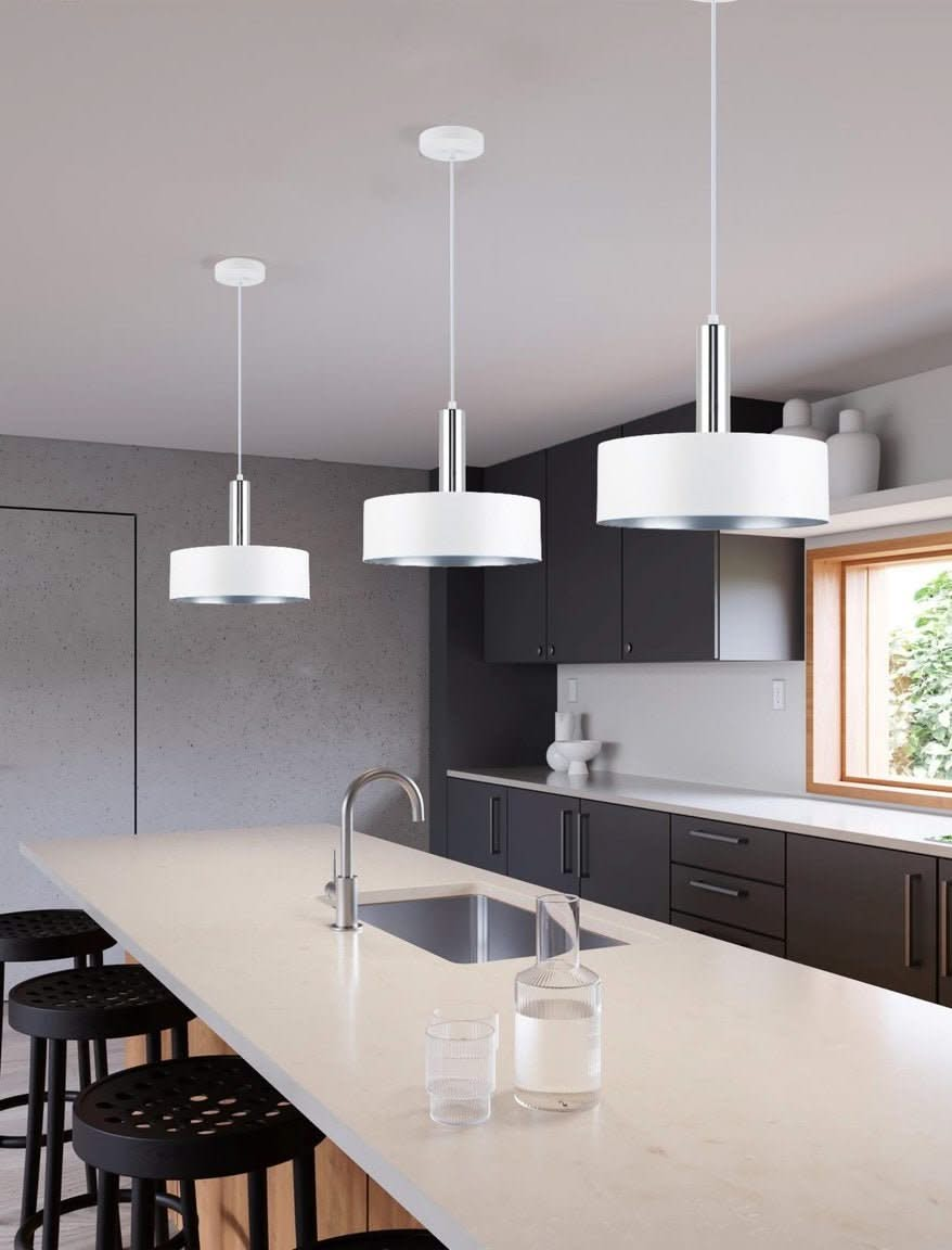 Doma White & Chrome Pendant Light