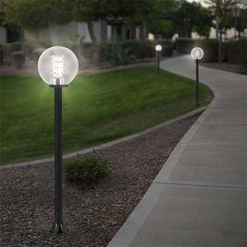 Clear Globe Bollard Light