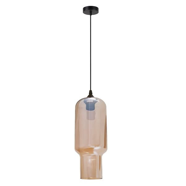 Cylinder Amber Glass Pendant Light