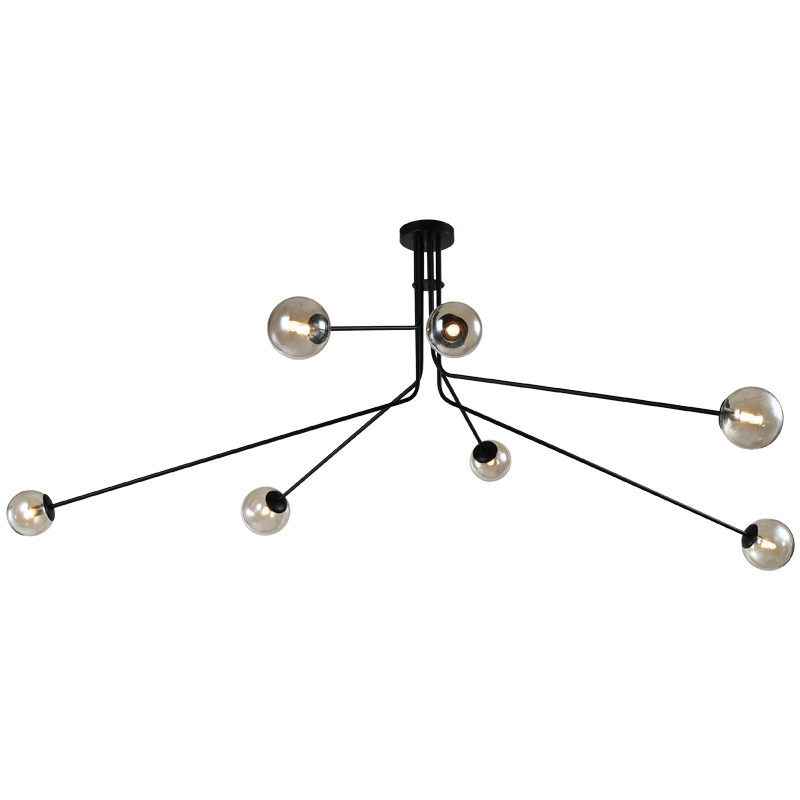 Woza 7 Light Black & Amber Chandelier