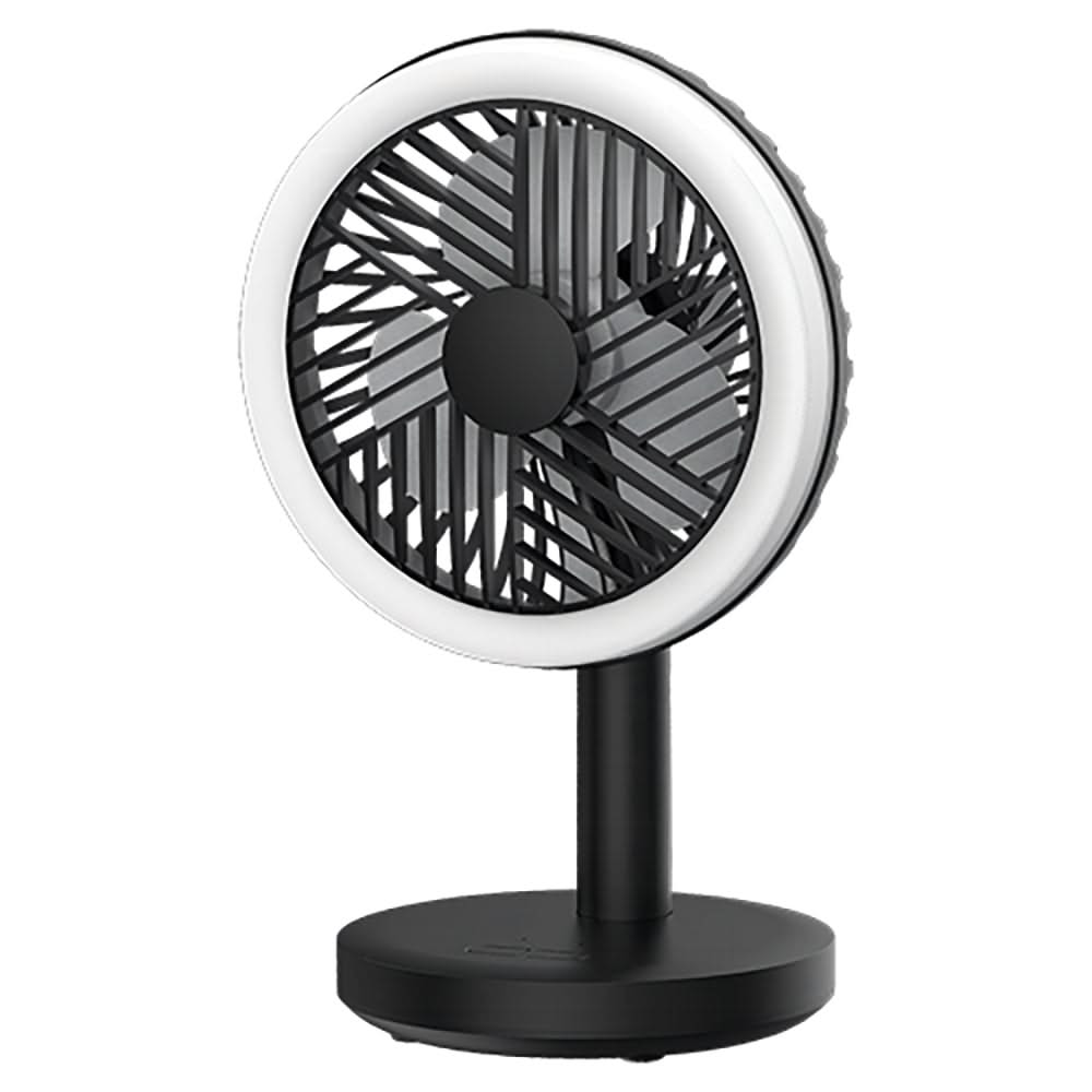 Rechargeable Black LED Mini Fan with Light