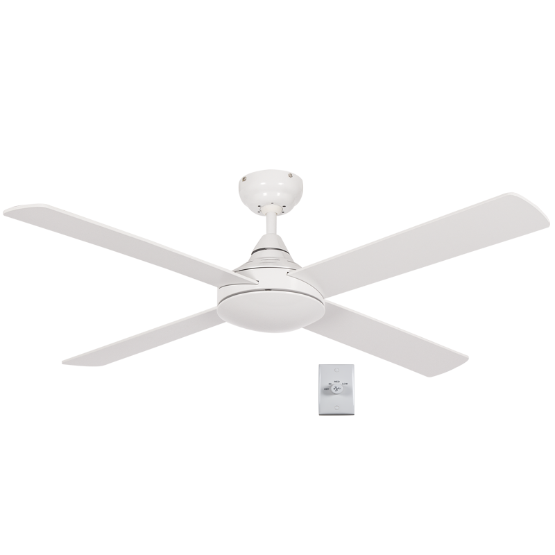 4 Blade White Ceiling Fan with Remote