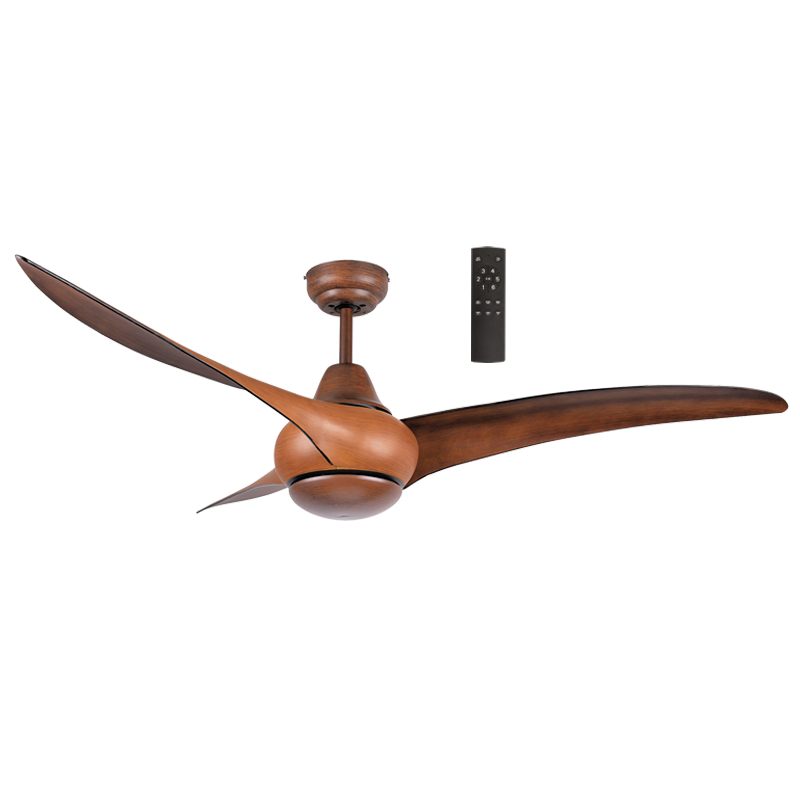 Steel and Acrylic Ceiling Fan with Wood Finish