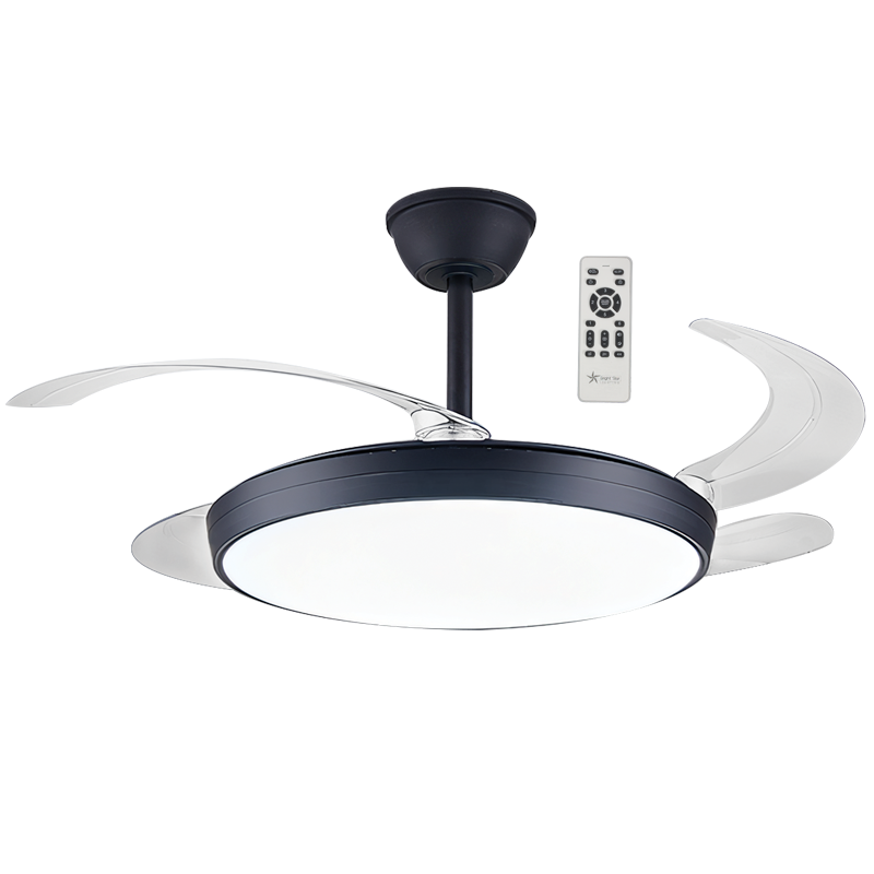 Black Retractable LED Ceiling Fan