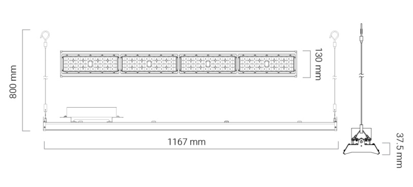 LED Linear High Bay - Warrior 200W 5700K IP65