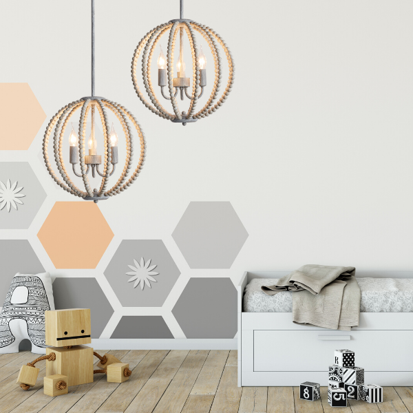 Makoy Wooden Bead Chandelier