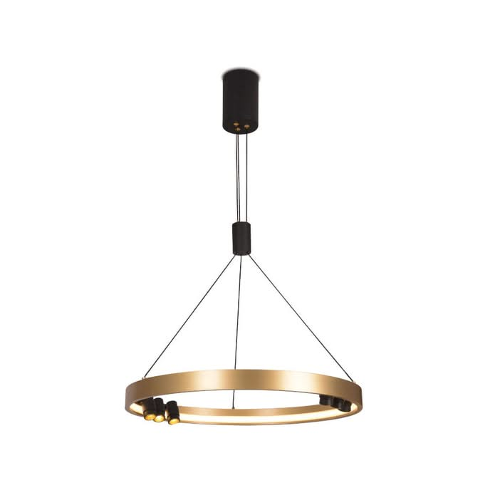 Black & Gold Monaco Round LED Pendant