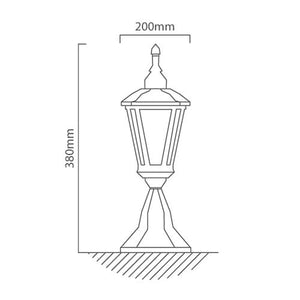 6 Panel Black Pedestal Light - Future Light - LED Lights South Africa