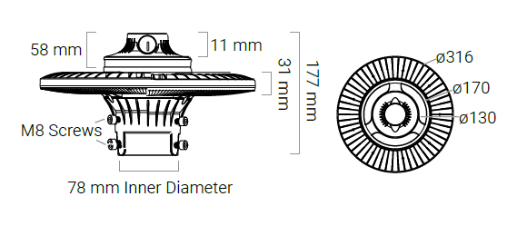 Orbit 60W LED Post Lamp