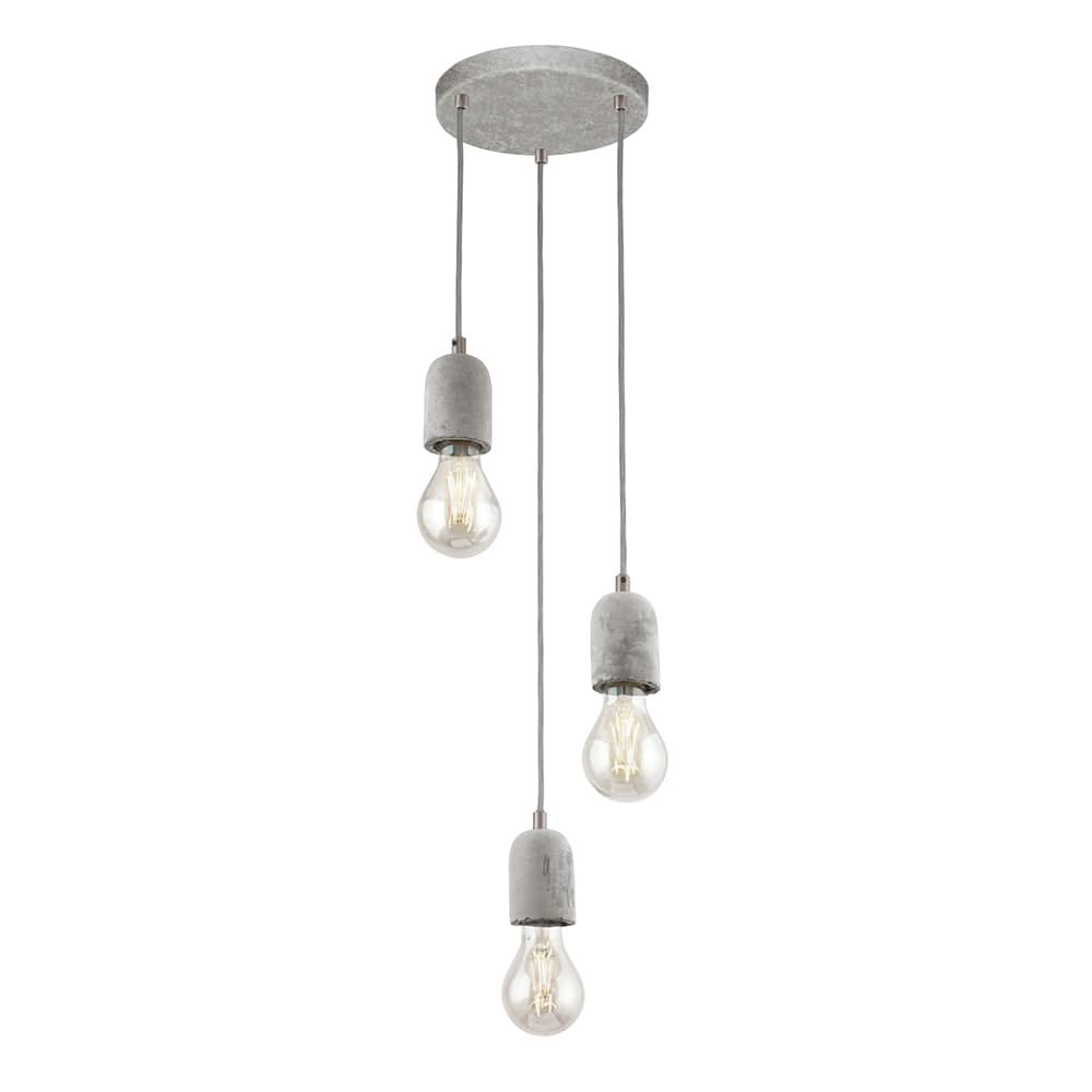 Jacob 3 Light Concrete Cluster Pendant Light