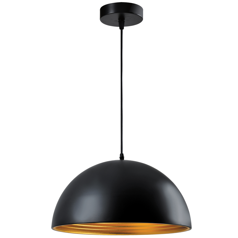 Vogue Black & Gold Dome Pendant Light