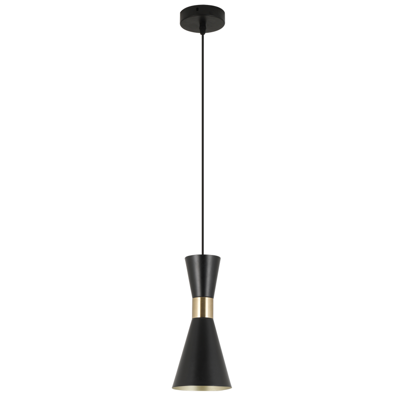 Carrington 1 Light Black & Gold Pendant Light