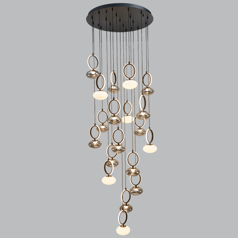 Bayor Black, Opal & Smoke Cluster Pendant Light