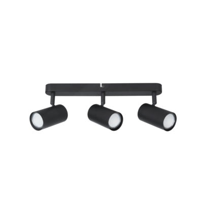 3 Light Matt Black Ceiling Spotlight