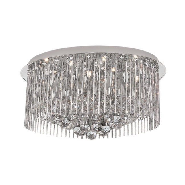 Polished Chrome, Glass & Crystal Ceiling Fitting (Launch Special)