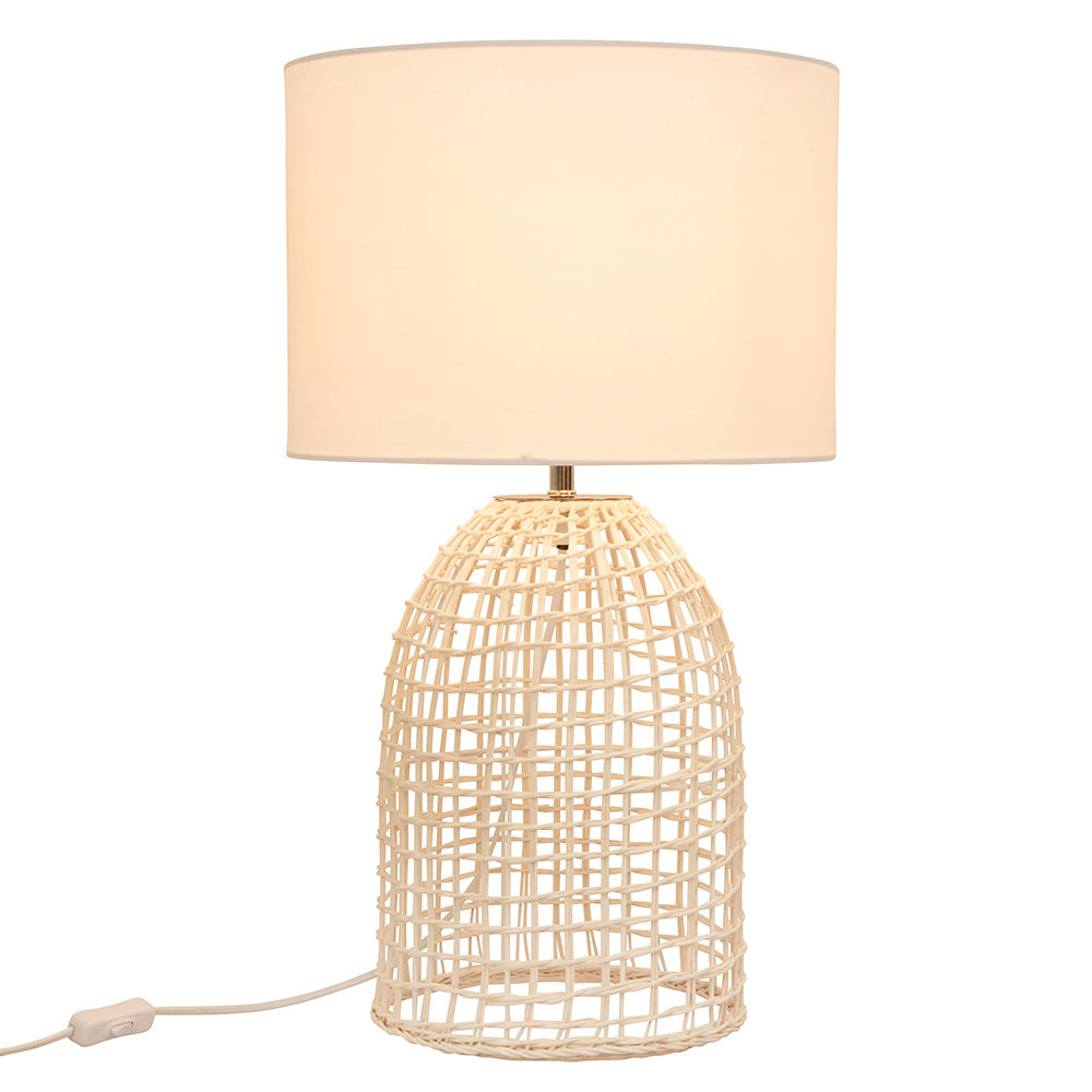 Zanie White Rattan Table Lamp