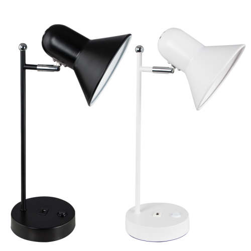 Black or White Desk Lamp with USB Charger (Launch Special)