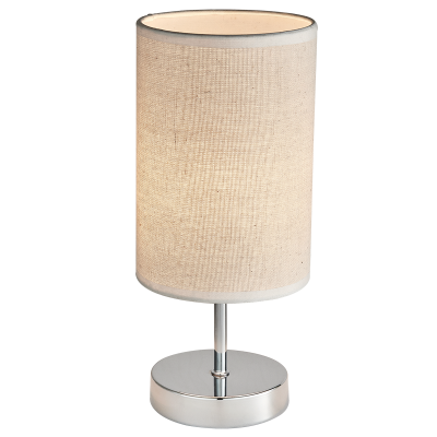 Polished Chrome, Hessian Shade Table Lamp