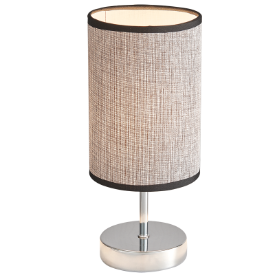 Polished Chrome Table Lamp with Dark Brown Fabric Shade (Launch Special)