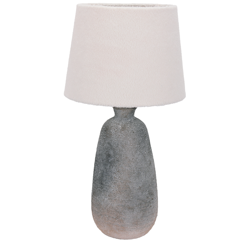 Tall Grey Stone Ceramic Table Lamp