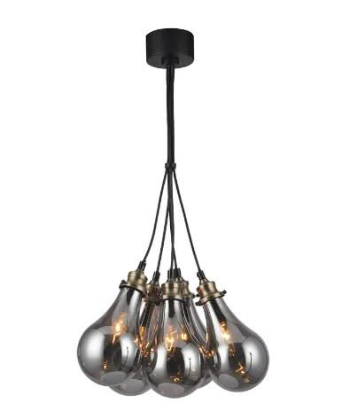 Luciana 5 Light Smoke Grey Pendant