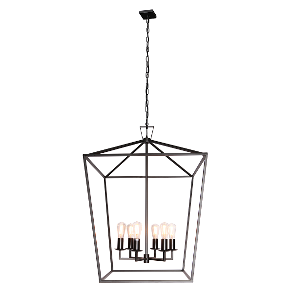 Delport 6 Light Pentagon Ranch Iron Pendant