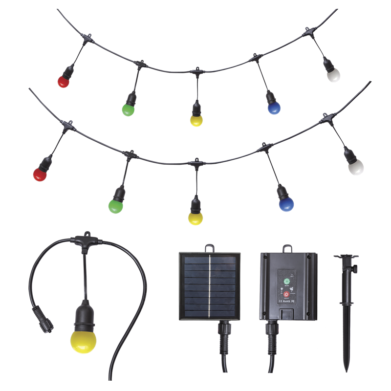 Solar Multi-Colour Outdoor String Light Kit - IP65 - Future Light - LED Lights South Africa