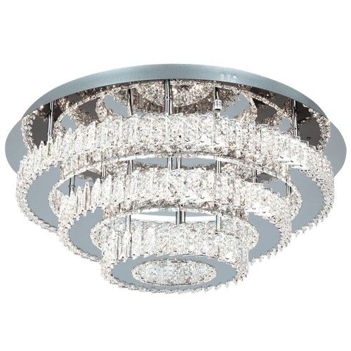 Round Stainless Steel & K9 Crystal LED Ceiling Fitting (Launch Special)