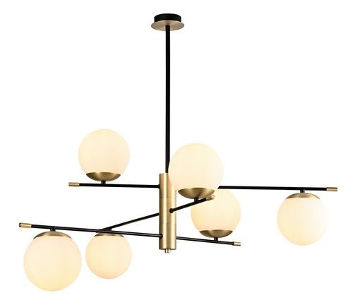 Clermont 6 Light Black & Satin Gold Chandelier (Promo)