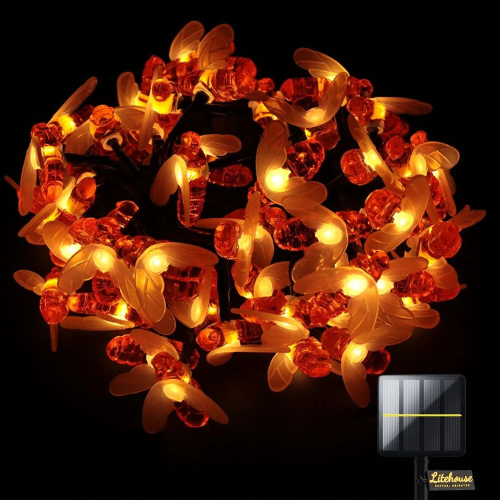 Honey Bee Solar Fairy Lights