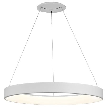 Large White Ring LED Pendant - Warm White