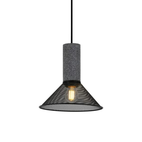 Midnight Cone Mesh & Stone Pendant Light