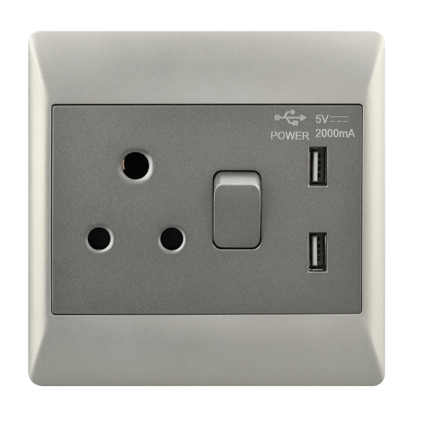 Plug - 16 Amp Plug + 2 USB 5V - 4 X 4 - Future Light - LED Lights South Africa