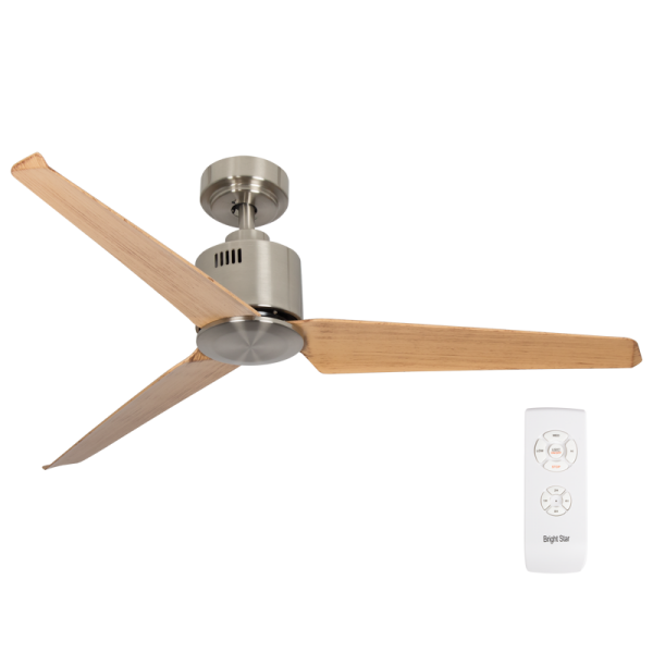 Ceiling Fan with Remote Satin Nickel Fan, Light Wood Blades Future  Light LED Lights South Africa