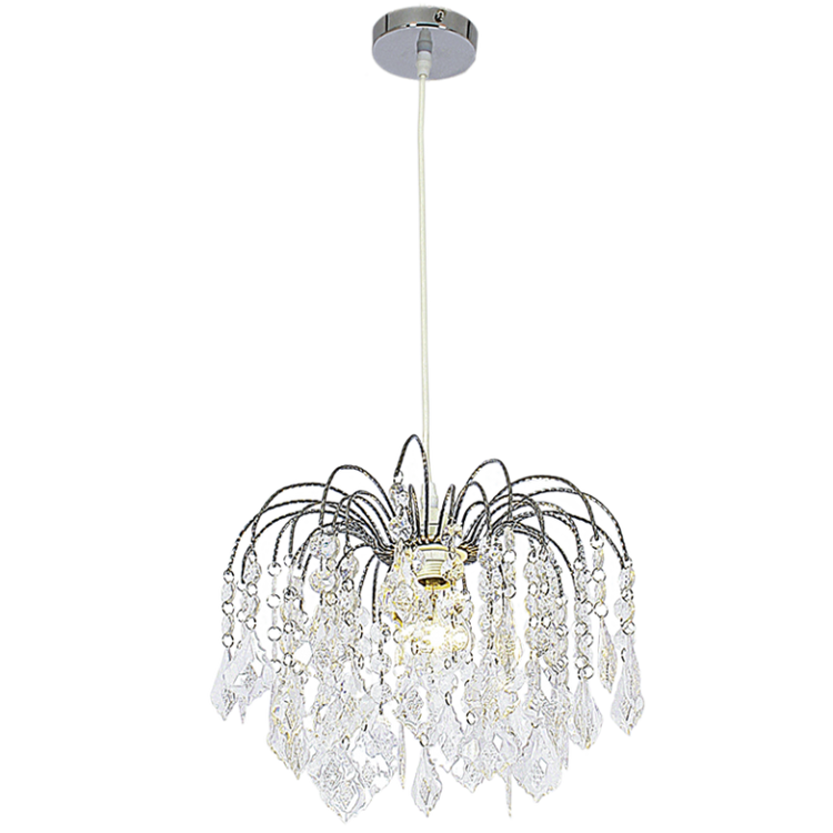 Polished Chrome Pendant with Clear Acrylic Crystals - Future Light - LED Lights South Africa