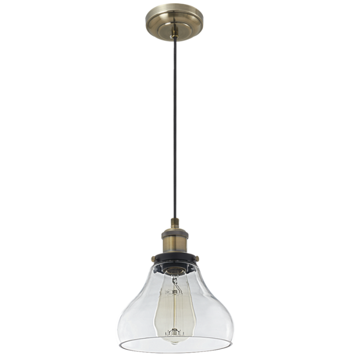 Antique Brass Pendant with Clear Glass | Buy Online & Save!